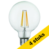 Aanbieding: 4x 123led LED lamp E27 | Globe G95 | Filament | Helder |  2500K | Dimbaar | 8W (56W) LDR09202 - 1