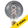 Aanbieding: 4x 123led LED lamp E27 | Globe G95 | Filament | Smokey | 2200K | Dimbaar | 5W (13W) LDR09104 - 1