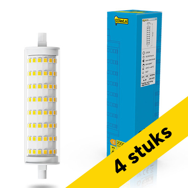 Aanbieding: 4x 123led led lamp R7s | Staaflamp | SMD | 118mm | 2700K | Dimbaar | 15W (125W) LDR02611 - 1