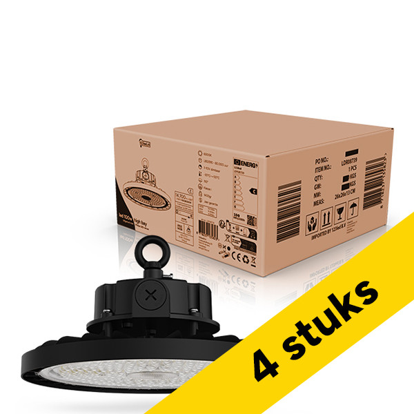 Aanbieding: 4x LED High Bay 100W | 6000K | 14.700 lumen |  110° | 1-10V dimbaar | IP65 | Philips driver LDR08740 - 1