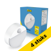 Aanbieding: 4x Nachtlamp op batterijen met sensor | Rond |  3x AAA | 3000K | Wit LDR02212 - 1