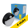 Aanbieding: 4x Nachtlamp op batterijen met sensor | Rond |  3x AAA | 3000K | Zwart LDR02214 - 1