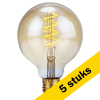 Aanbieding: 5x 123led LED lamp E27 | Globe G95 | Filament | Goud | 2000K | Dimbaar | 4W (21W) LDR09088 - 1