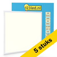 123led Aanbieding: 5x Led paneel 60x60 cm | 4000K | Helder Wit | UGR19 | 3900 lumen | 30W  LDR08667