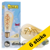 Aanbieding: 6x 123led E27 spiraal filament led-gloeilamp ST64 glas 5W (25W) dimbaar LDR01202 - 1