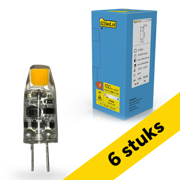 Aanbieding: 6x 123led G4 LED capsule | COB | 2700K | 1W (11W) LDR02345 - 1