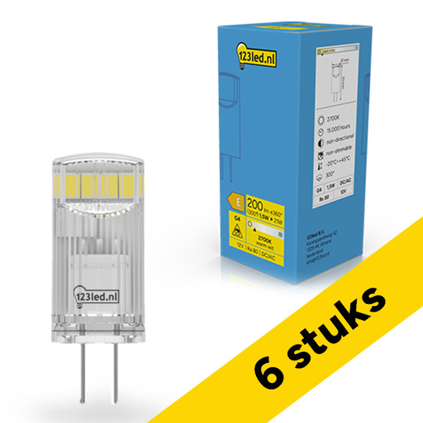 Aanbieding: 6x 123led G4 LED capsule | SMD | 2700K | 1.5W (21W) LDR02341 - 1