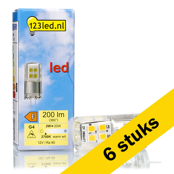 123led Aanbieding: 6x 123led G4 LED capsule | SMD | Helder | 2700K | Dimbaar | 2W (20W)  LDR01687 - 1