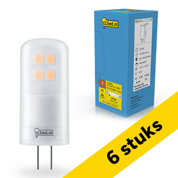 Aanbieding: 6x 123led G4 LED capsule | SMD | Mat | 2700K | Dimbaar | 2.1W (22W) LDR02353 - 1