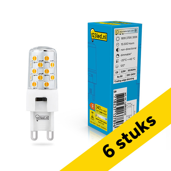 Aanbieding: 6x 123led G9 LED capsule | 1800-2700-3000K | SMD | Helder | Dimbaar | 3.8W (30W) LDR02426 - 1