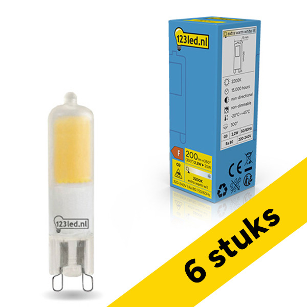 Aanbieding: 6x 123led G9 LED capsule | COB | Mat | 2200K | 2.2W (25W) LDR02415 - 1
