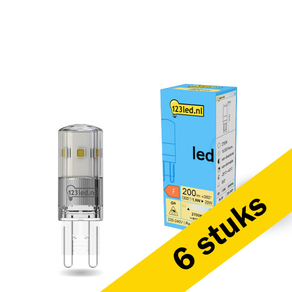 123led Aanbieding: 6x 123led G9 LED capsule | SMD | 2700K | 1.9W (20W)  LDR01949 - 1