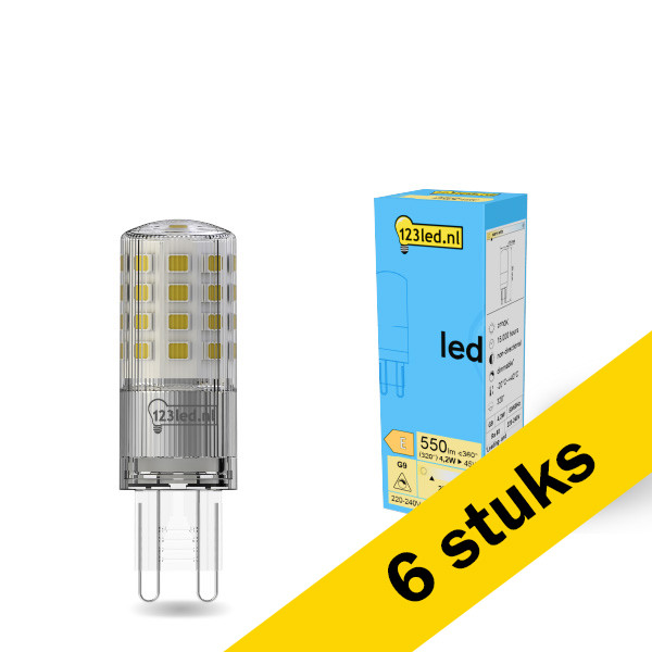123led Aanbieding: 6x 123led G9 LED capsule | SMD | 2700K | Dimbaar | 4.2W (45W)  LDR01961 - 1