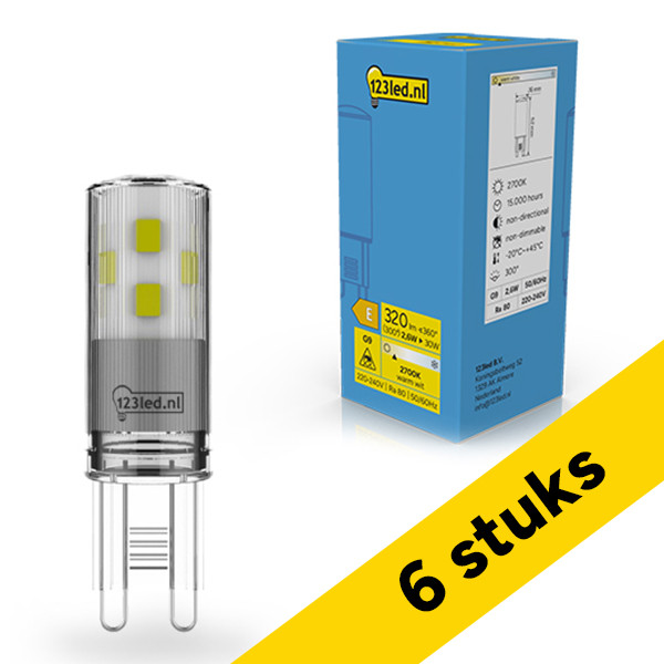 Aanbieding: 6x 123led G9 LED capsule | SMD | Helder | 2700K | 2.6W (30W) LDR02321 - 1