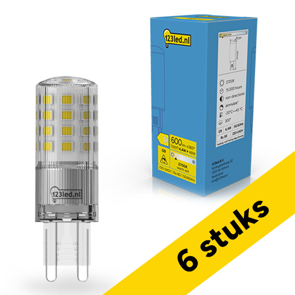 Aanbieding: 6x 123led G9 LED capsule | SMD | Helder | 2700K | Dimbaar | 4.4W (48W) LDR02335 - 1