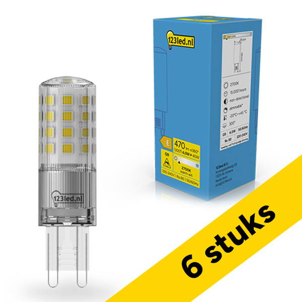Aanbieding: 6x 123led G9 LED capsule | SMD | Helder | 2700K | Dimbaar | 4W (40W) LDR02331 - 1