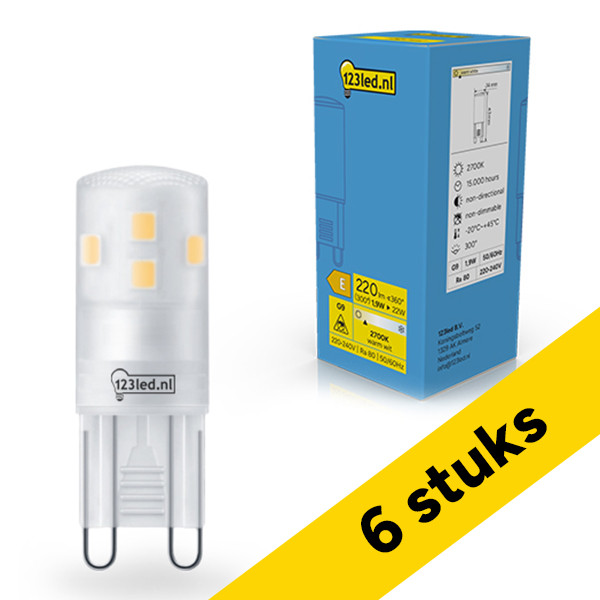 Aanbieding: 6x 123led G9 LED capsule | SMD | Mat | 2700K | 1.9W (22W) LDR02319 - 1
