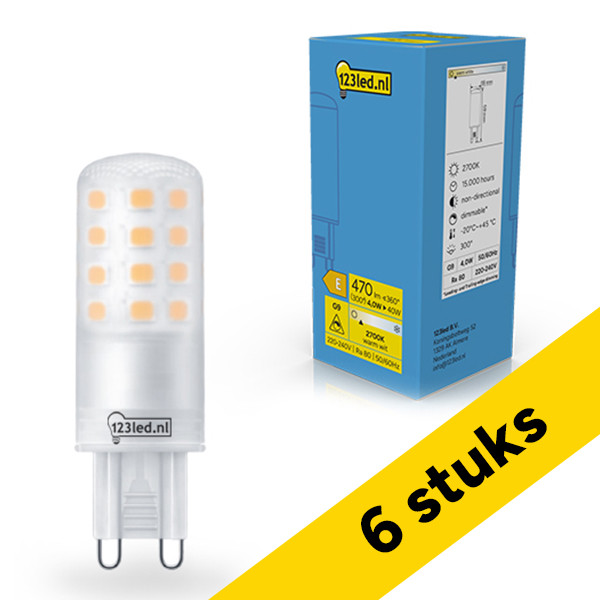 Aanbieding: 6x 123led G9 LED capsule | SMD | Mat | 2700K | Dimbaar | 4W (40W) LDR02333 - 1