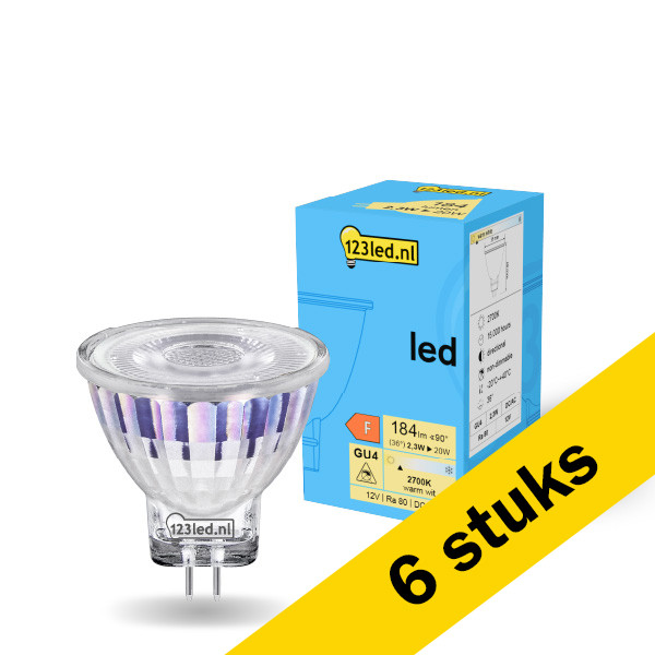 123led Aanbieding: 6x 123led GU4 LED spot | MR11 | 2700K | 2.3W (20W)  LDR01963 - 1
