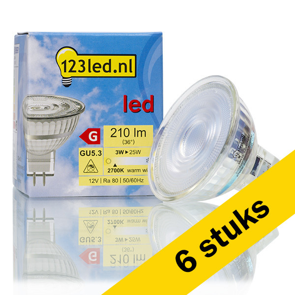 Aanbieding: 6x 123led GU5.3 LED spot | 2700K | 2.2W (23W) LDR01643 - 1