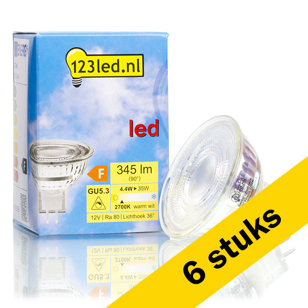 123led Aanbieding: 6x 123led GU5.3 LED spot | 2700K | Dimbaar | 4.4W (35W)  LDR01647 - 1
