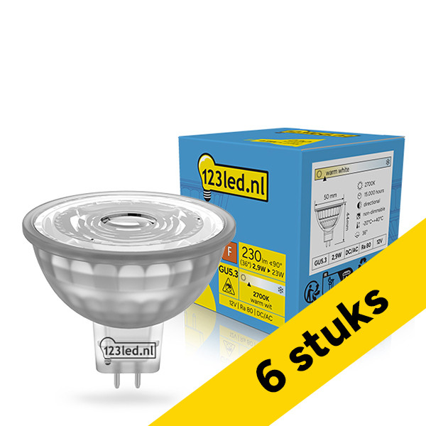 Aanbieding: 6x 123led GU5.3 LED spot | MR16 | 2700K | 2.9W (23W) LDR02295 - 1
