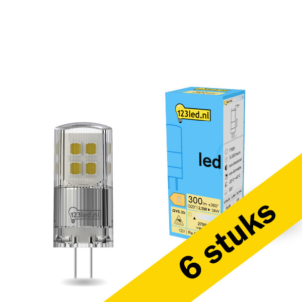 Aanbieding: 6x 123led GY6.35 LED capsule | SMD | Helder | 2700K | 2.5W (28W) LDR01945 - 1