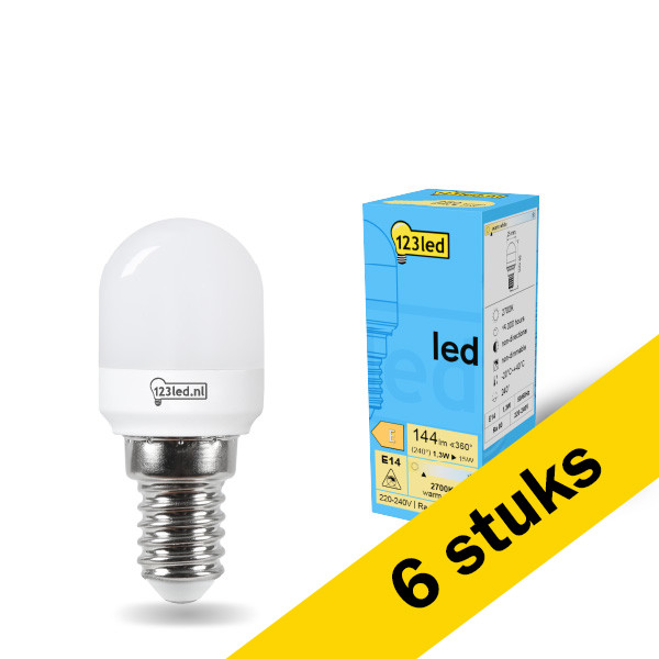 123led Aanbieding: 6x 123led LED lamp E14 | 2700K | Capsule T25 | 1.3W (15W)  LDR01923 - 1