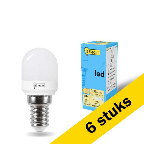 123led Aanbieding: 6x 123led LED lamp E14 | 2700K | Capsule T25 | 2.2W (25W)  LDR01925 - 1