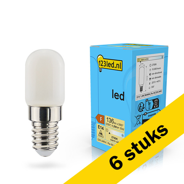 123led Aanbieding: 6x 123led LED lamp E14 | Capsule T20 | Mat | 2700K | 136 lumen  LDR02123 - 1