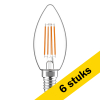 Aanbieding: 6x 123led LED lamp E14 | Kaars B35 | Filament | Helder | 2700K | 4.5W (40W) LDR06544 - 1