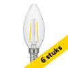 Aanbieding: 6x 123led LED lamp E14 | Kaars C35 | Filament | 2200K | Dimbaar | 2W (13W) LDR09275 - 1