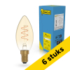 Aanbieding: 6x 123led LED lamp E14 | Kaars C35 | Filament | Goud | 1800K | Dimbaar | 2.5W (15W) LDR02223 - 1