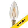 Aanbieding: 6x 123led LED lamp E14 | Kaars C35 | Filament | Goud | 2200K | Dimbaar | 2W (11W) LDR09279 - 1