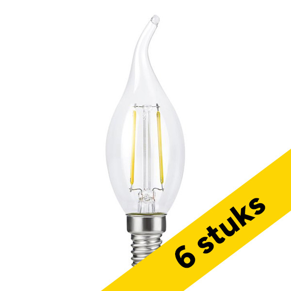 Aanbieding: 6x 123led LED lamp E14 | Kaars C35 | Filament | Helder | 2700K | Dimbaar | 2.5W (25W) LDR09468 - 1