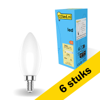 123led Aanbieding: 6x 123led LED lamp E14 | Kaars C35 | Mat | 2700K | Dimbaar | 2.5W (25W)  LDR01863