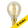 Aanbieding: 6x 123led LED lamp E14 | Kogel G45 | Filament | Goud | 2200K | Dimbaar | 2.9W (25W) LDR09470 - 1