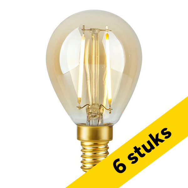 Aanbieding: 6x 123led LED lamp E14 | Kogel G45 | Filament | Goud | 2200K | Dimbaar | 2.9W LDR09470 - 1