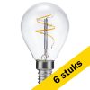 Aanbieding: 6x 123led LED lamp E14 | Kogel G45 | Filament | Helder | 2200K | Dimbaar | 3.2W (30W) LDR09124 - 1
