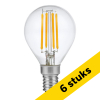 Aanbieding: 6x  123led LED lamp E14 | Kogel G45 | Filament | Helder | 2200K | Dimbaar | 4W (28W) LDR09303 - 1