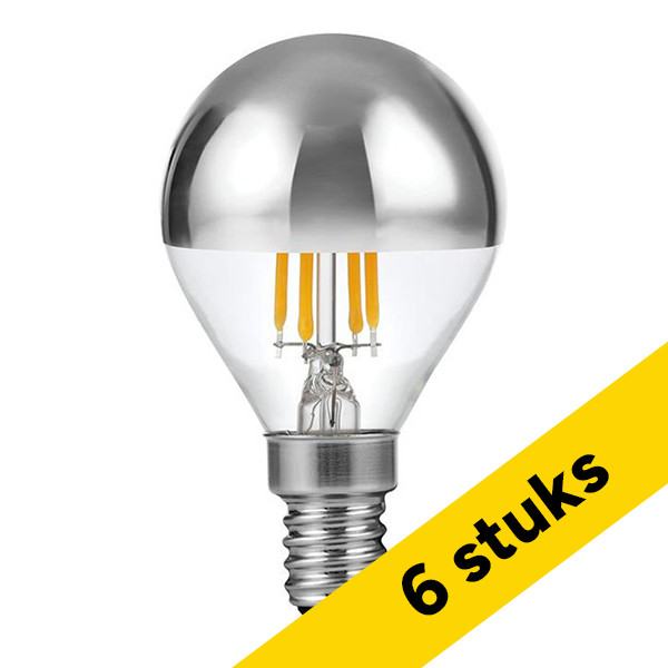 123led Aanbieding: 6x 123led LED lamp E14 | Kogel G45 | Kopspiegel | Zilver | 2500K | Dimbaar | 4W (26W)  LDR09335 - 1