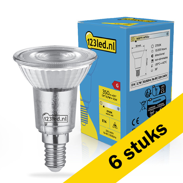 Aanbieding: 6x 123led LED lamp E14 | PAR16 | 2700K | 3.7W (50W) LDR02552 - 1