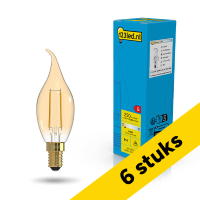 Aanbieding: 6x 123led LED lamp E14 | Sierkaars B35 | Filament | Goud | 2100K | Dimbaar | 3.5W (25W)