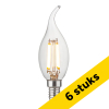 Aanbieding: 6x 123led LED lamp E14 | Sierkaars C35T | Filament | Helder | 2700K | Dimbaar | 4.7W (40W) LDR09459 - 1