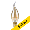 Aanbieding: 6x 123led LED lamp E14 | Sierkaars C35 | Filament | Goud | 2200K | Dimbaar | 2W (15W) LDR09293 - 1