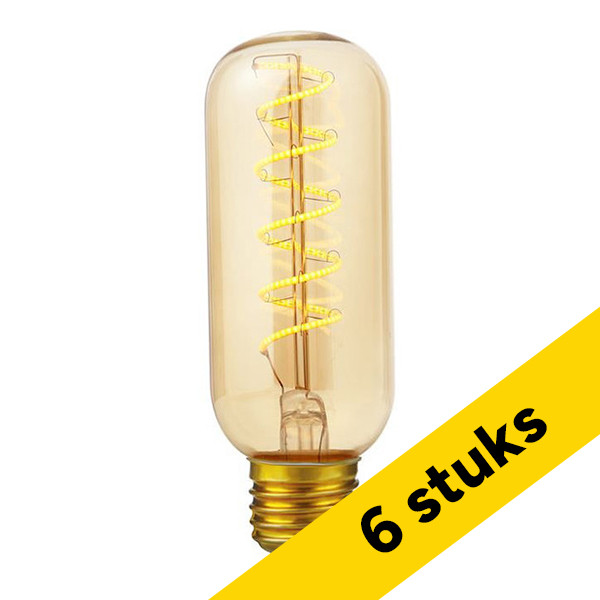 Aanbieding: 6x 123led LED lamp E27 | Buis T45 | Filament | Goud | 2000K | Dimbaar | 4W (21W) LDR09239 - 1