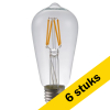 Aanbieding: 6x 123led LED lamp E27 | Edison ST58 | Filament | Helder | 2500K | Dimbaar | 4W (30W) LDR09188 - 1