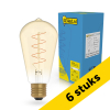 Aanbieding: 6x 123led LED lamp E27 | Edison ST64 | Filament | Goud | 1800K | Dimbaar | 4W LDR02233 - 1
