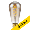 Aanbieding: 6x 123led LED lamp E27 | Edison ST64 | Filament | Goud | 2000K | Dimbaar | 4W (21W) LDR06709 - 1