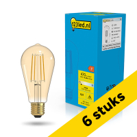 Aanbieding: 6x 123led LED lamp E27 | Edison ST64 | Filament | Goud | 2100K | Dimbaar | 4.5W (40W) LDR02675